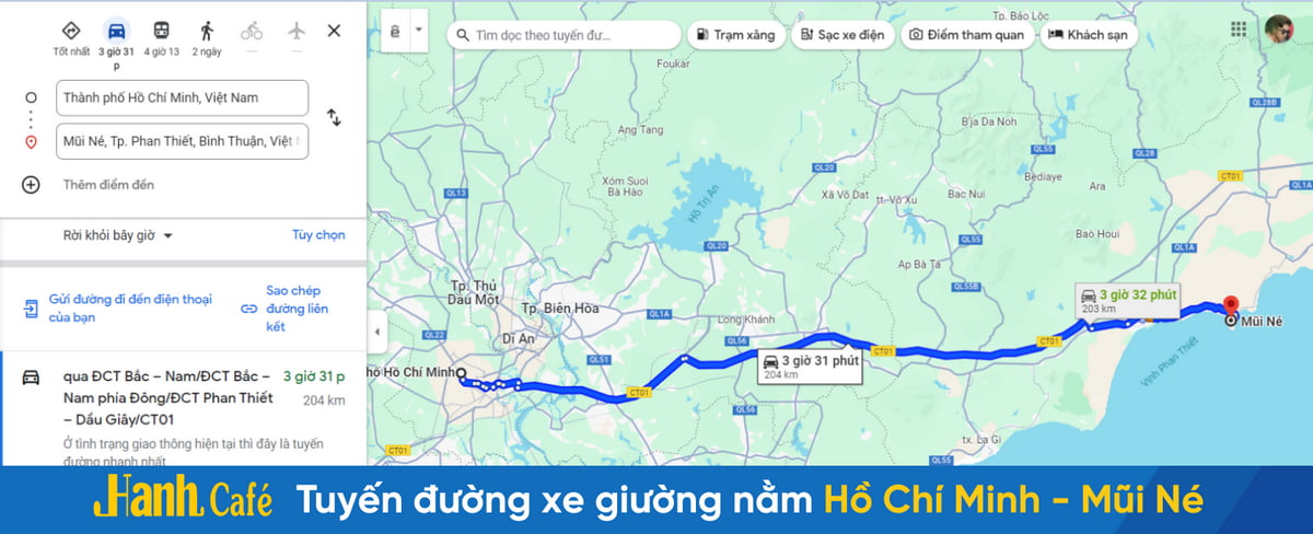 Tuyến đường cao tốc xe giường nằm Sài Gòn Hồ Chí Minh Mũi Né