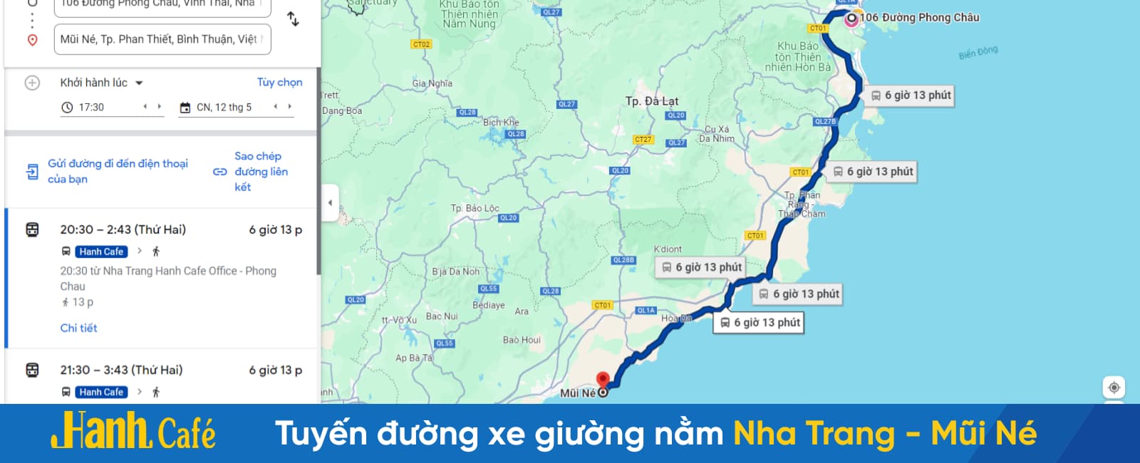 Tuyến đường cao tốc xe giường nằm Nha Trang Mũi Né